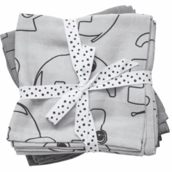 Done By Deer™ Pucktuch 2er-Pack Kontur Grau