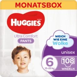 Huggies Comfort Pants-Windel, Monatsbox, Größe 6 108 Windelhosen