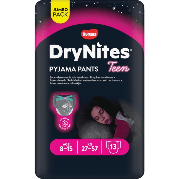Huggies DryNites Pyjama Pants Einweg Mädchen 8-15 Jahre Jumbopack 1 Huggies DryNites Pyjama Pants Einweg Mädchen 8-15 Jahre Jumbopack