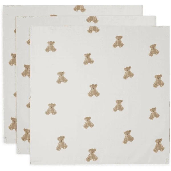 Jollein Mulltuch Musselin 3er-Pack 70x70cm Teddy Bear 1 Jollein Mulltuch Musselin 3er-Pack 70x70cm Teddy Bear