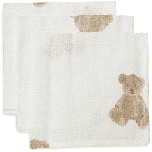 Jollein Spucktuch Musselin 3er-Pack Teddy Bear 1 Jollein Spucktuch Musselin 3er-Pack Teddy Bear