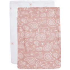 Jollein Waschlappen Musselin 2er-Pack Paisley Halo Rosewood