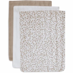 Jollein Waschlappen Musselin 3er-Pack Musselin Dotted