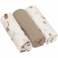 LÄSSIG Mulltücher L 3er Pack Little Mateys Royal Blau 85 X 85 Cm