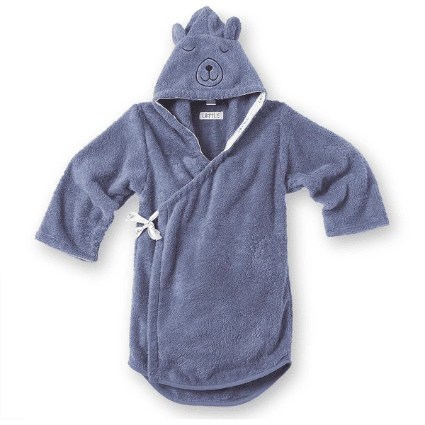 LITTLE Bademantel Bär Used Blue 1 LITTLE Bademantel Bär Used Blue