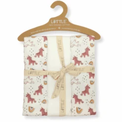 LITTLE Moltontücher 3er-Pack Rainbow Offwhite