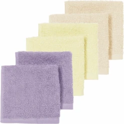Meyco Frottee Spucktücher 6-pack Soft Lila/ Soft Yellow / Peach