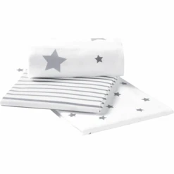 Odenwälder Moltontücher 3er-Pack Light Silver 80 X 80 Cm