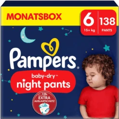 Pampers® Pampers Baby-Dry Pants Night, Gr. 6, 15kg+, Monatsbox (1 X 138 Pants)