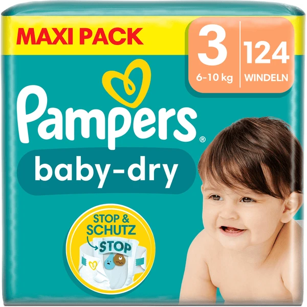 Pampers® Pampers Baby-Dry Windeln, Gr. 3, 6-10kg, Maxi Pack (1 X 124 Windeln) 1 Pampers® Pampers Baby-Dry Windeln, Gr. 3, 6-10kg, Maxi Pack (1 X 124 Windeln)