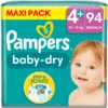Pampers® Pampers Baby-Dry Windeln, Gr. 4+, 10-15kg, Maxi Pack (1 X 94 Windeln)