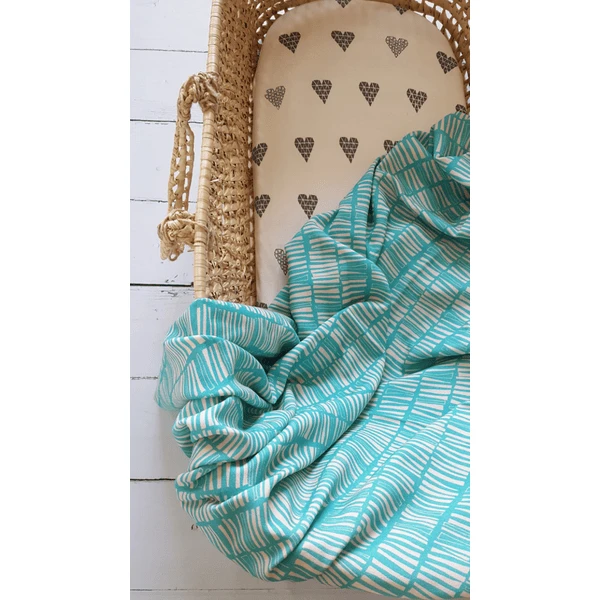 Pink No More Bambus-Pucktuch Baby-Accessoires Türkis 2 Pink No More Bambus-Pucktuch Baby-Accessoires Türkis – Bild 2