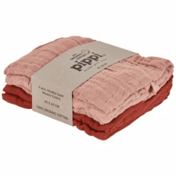 Pippi Muslin Tücher 4er Pack Misty Rose