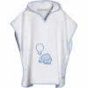 Playshoes Frottee-Poncho Elefant Weiß-blau