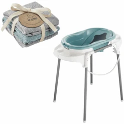Rotho Babydesign Badestation TOP Lagoon + 3er Set Waschtücher Gratis